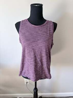 Athleta Purpose V-Back Tank Top Purple Heather Strappy Open Back Size S